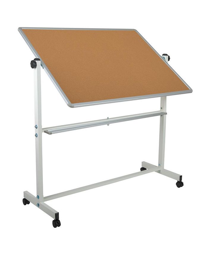 EMMA+OLIVER Reversible Mobile Cork Bulletin Board And White Board Stand ...