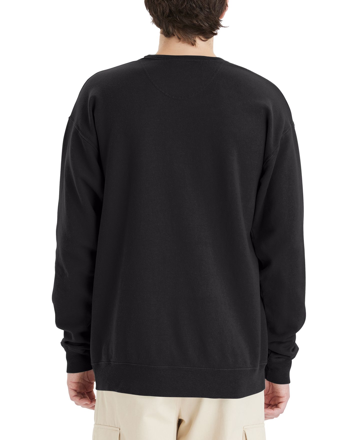 Толстовки Hanes Unisex Garment Dyed Fleece, цвет: Чёрный — фото 2