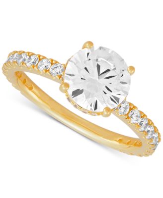 Cubic Zirconia Bridal Set in 14k Gold-Plated Sterling Silver