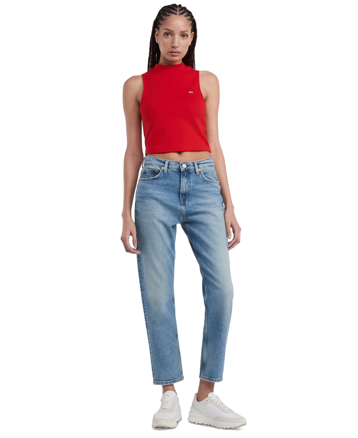 Tommy Jeans Women's Cropped Mockneck Sleeveless Top