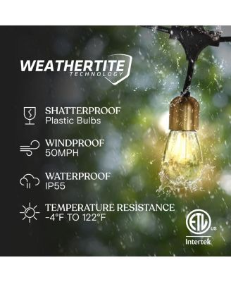 Glow 27ft Solar Powered LED Outdoor String Lights with Brass Hardware