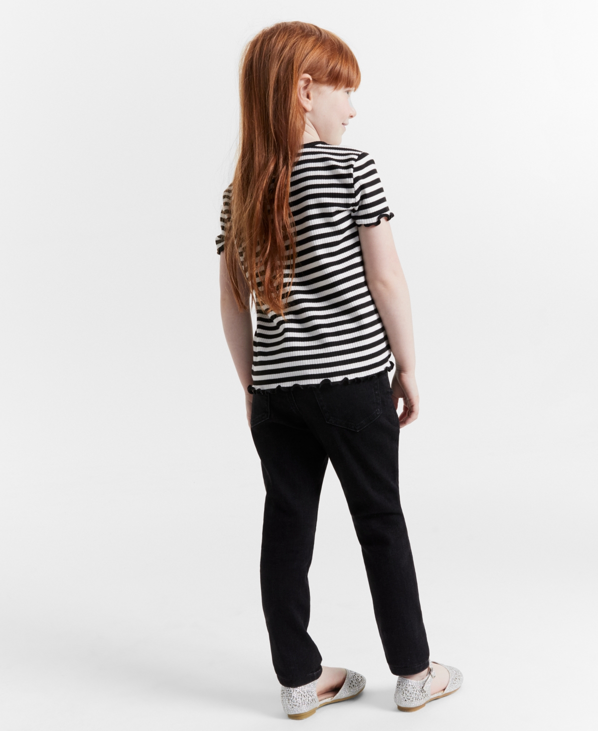 Epic Threads Girls Striped Ribbed T-Shirt, Created for Macy's
