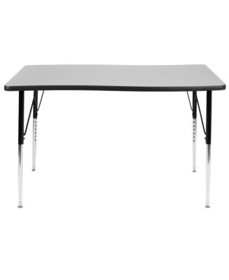 28"W X 47.5"L Rectangle Wave Flexible Collaborative Adjustable Height Activity Table