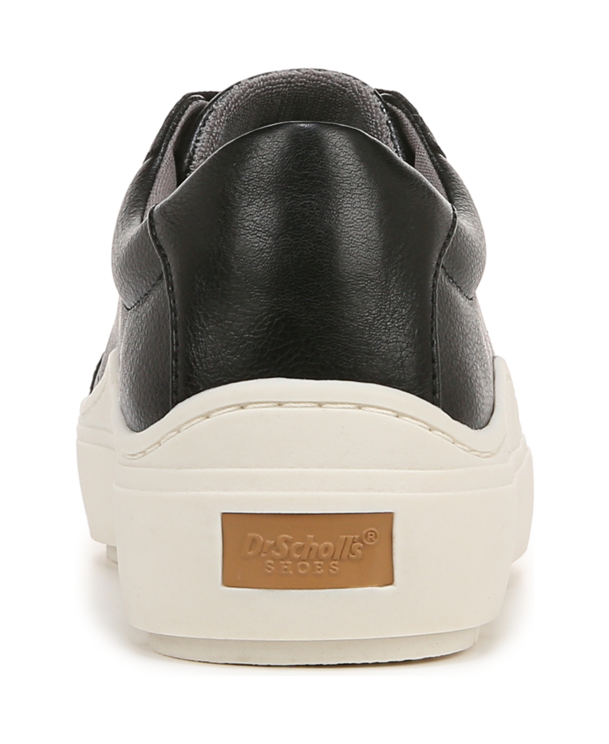 Shop Dr. Scholl's Women's Time Off Lace Up Platform Sneakers In Black,off White Faux Leather
