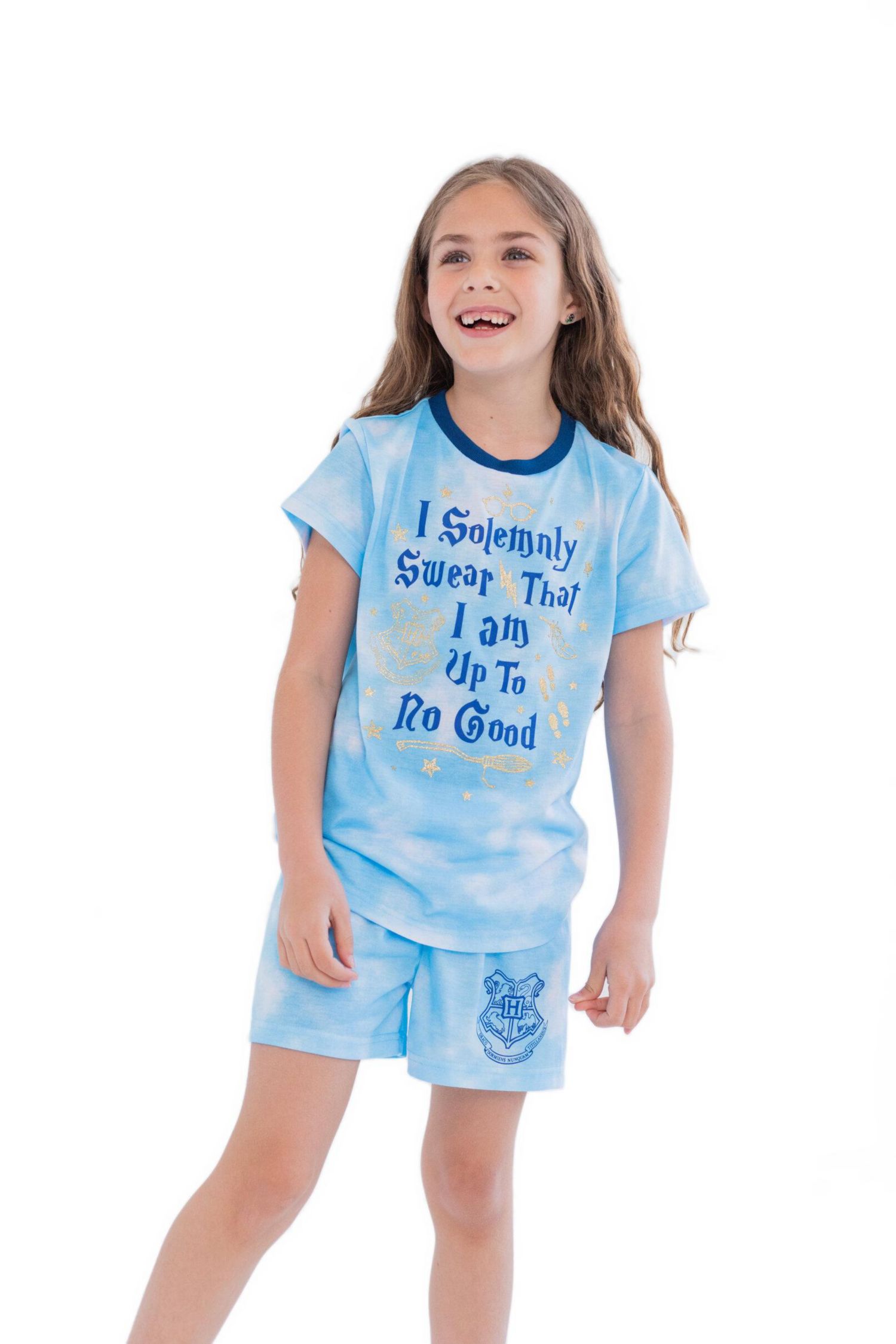 Girls' 2-Piece Pajama Shirt and Shorts Set