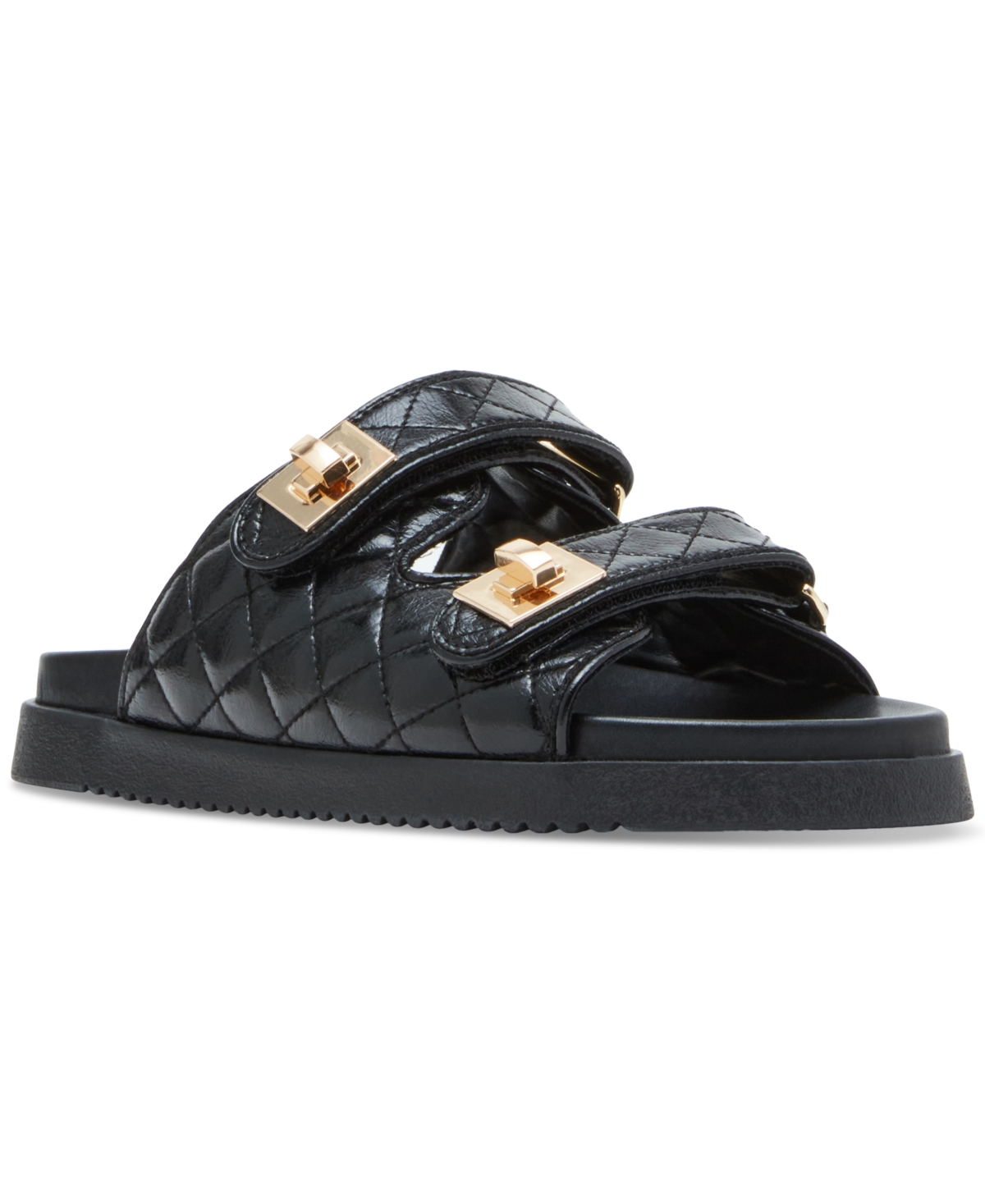 Women's Schmona Footbed Slide Sandals - Black Leather