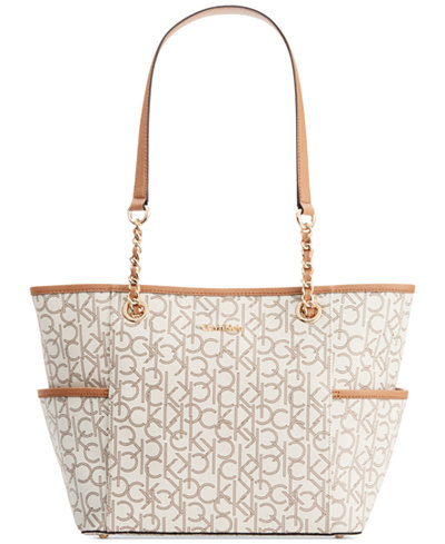 klein calvin hayden tote chain signature