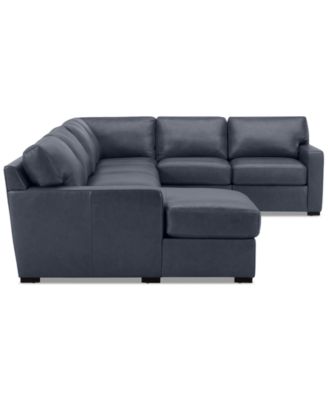 Radley 136" 5-Pc. Leather Square Corner Modular Chase Sectional