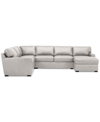Radley 136" 5-Pc. Leather Square Corner Modular Chase Sectional