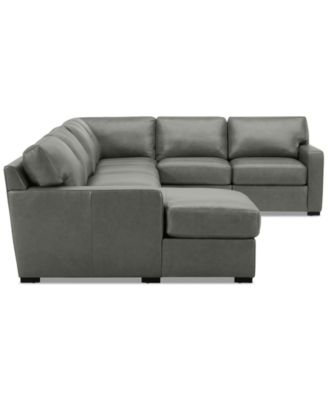 Radley 136" 5-Pc. Leather Square Corner Modular Chase Sectional