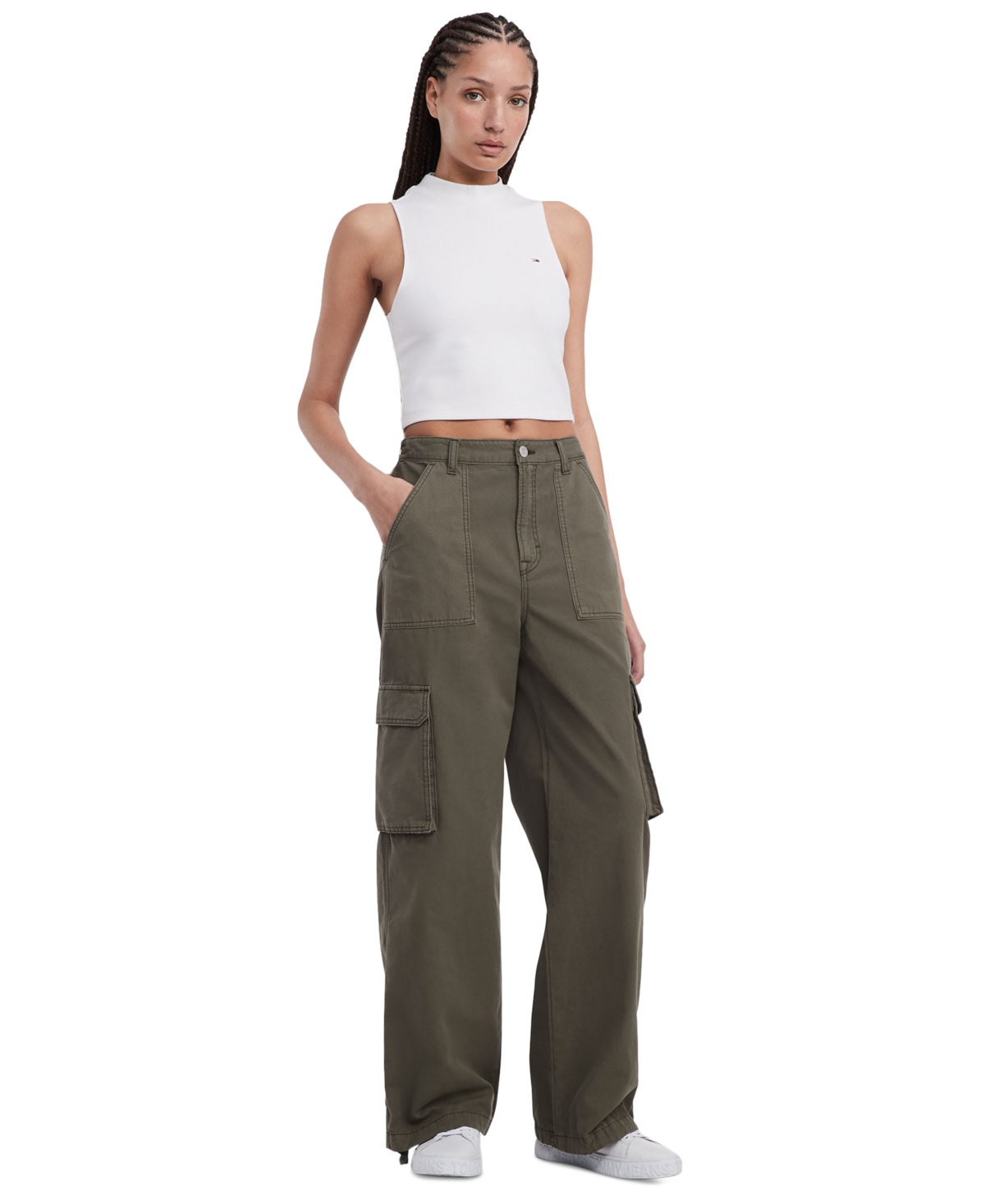 Tommy Jeans Women's Claire High Rise Utility Cotton Cargo Pants