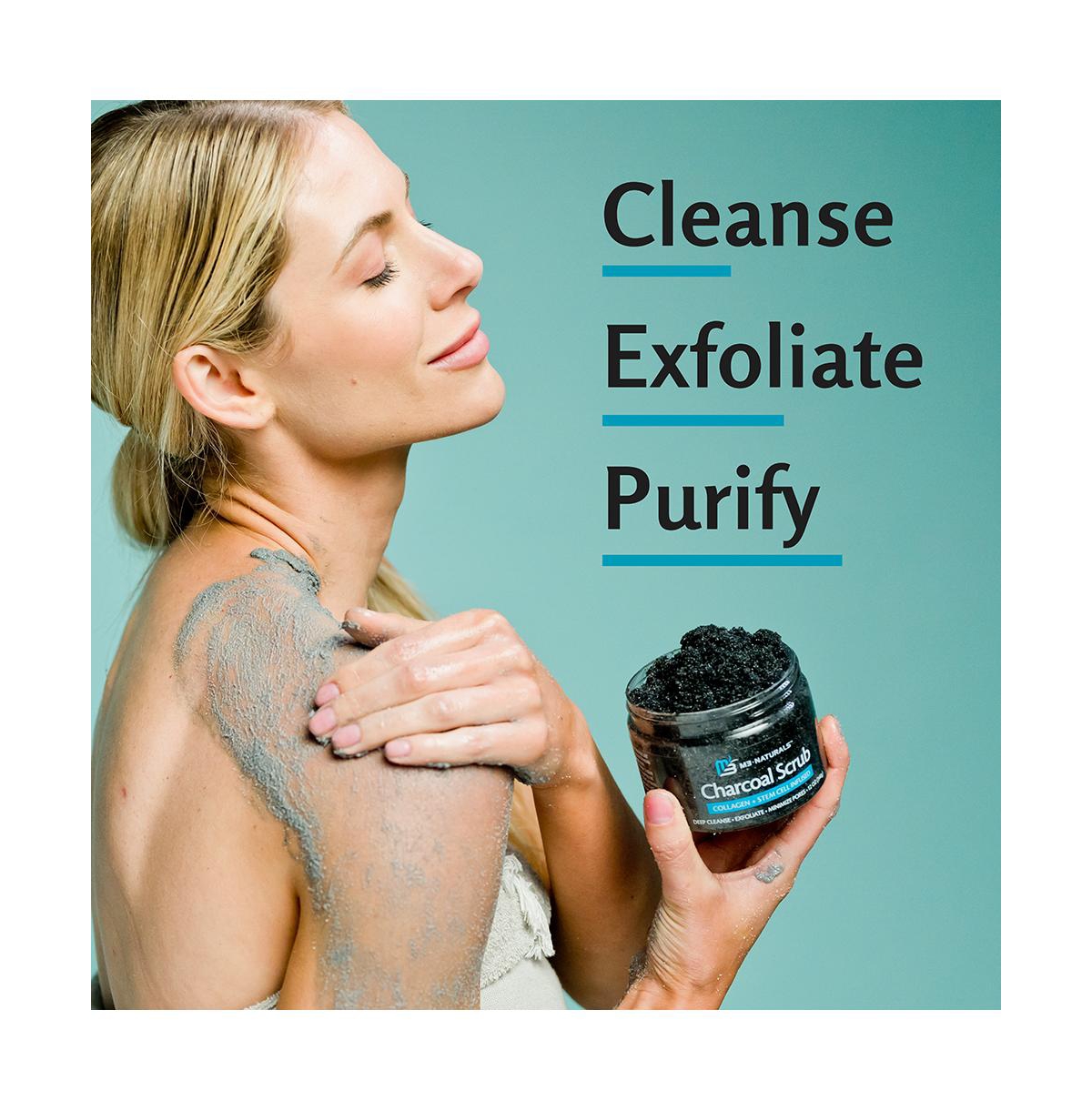 M3 NaturalsExfoliating Body Scrub Polish with Collagen - Charcoal