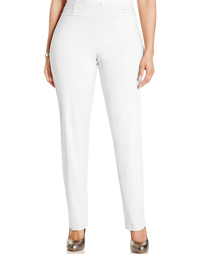 JM Collection Plus & Petite Plus Size Tummy Control SlimLeg Pants