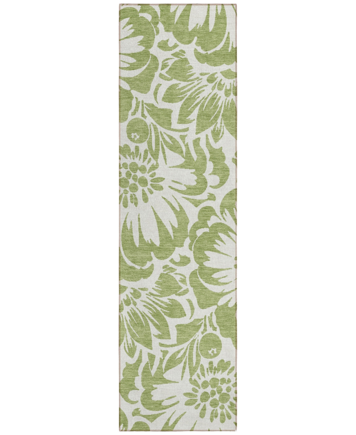 Addison Chantille Machine Washable Acn551 2'3x7'6 Runner Area Rug In Lime