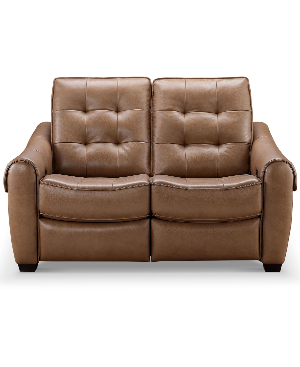 Shop Abbyson Living Berry 62" Leather Power Reclining Loveseat In Camel
