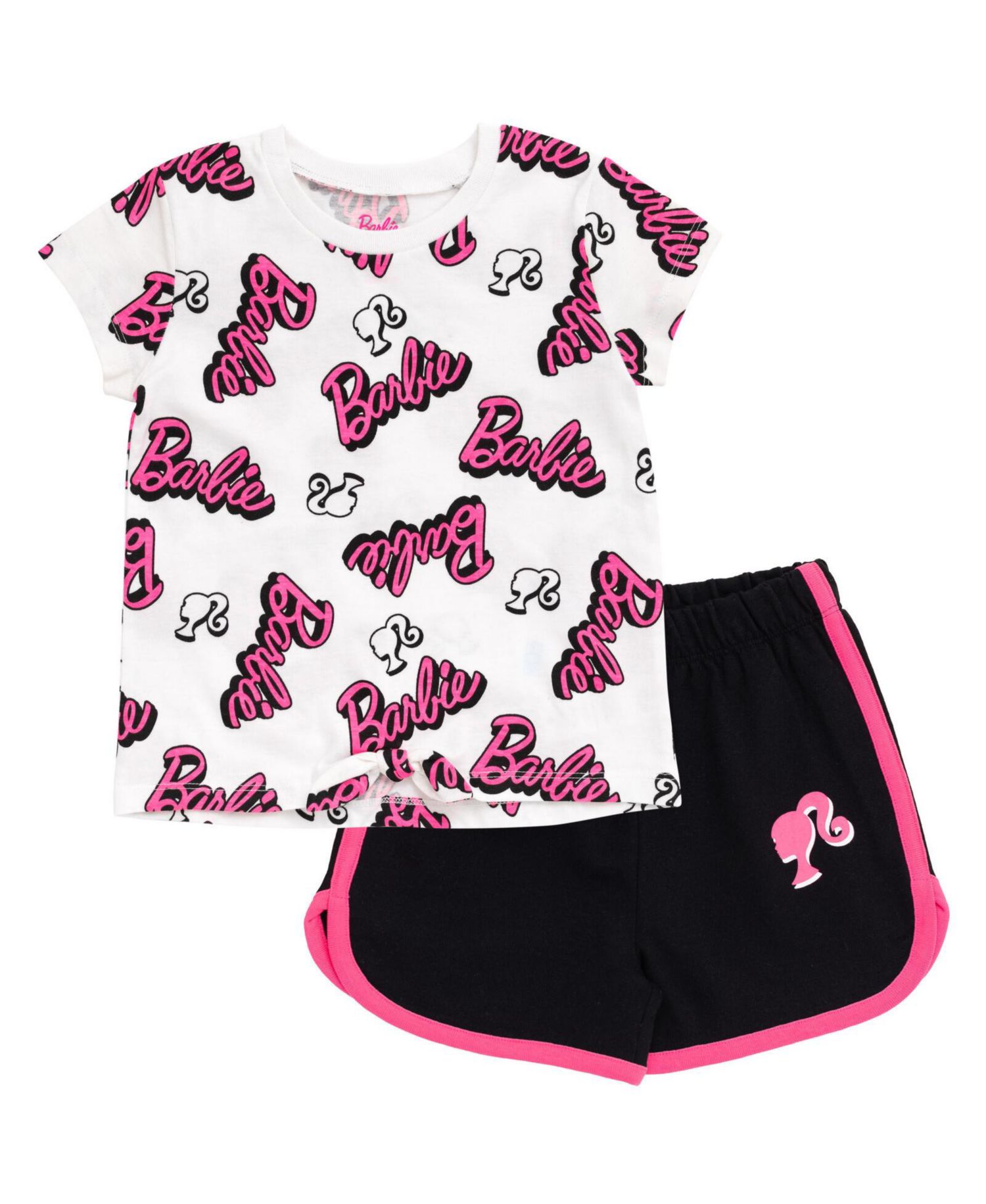 Girls French Terry T-Shirt and Active Retro Dolphin Shorts Outfit Set