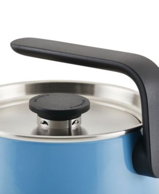 Enamel-on-Steel Induction Teakettle, 2 Quart