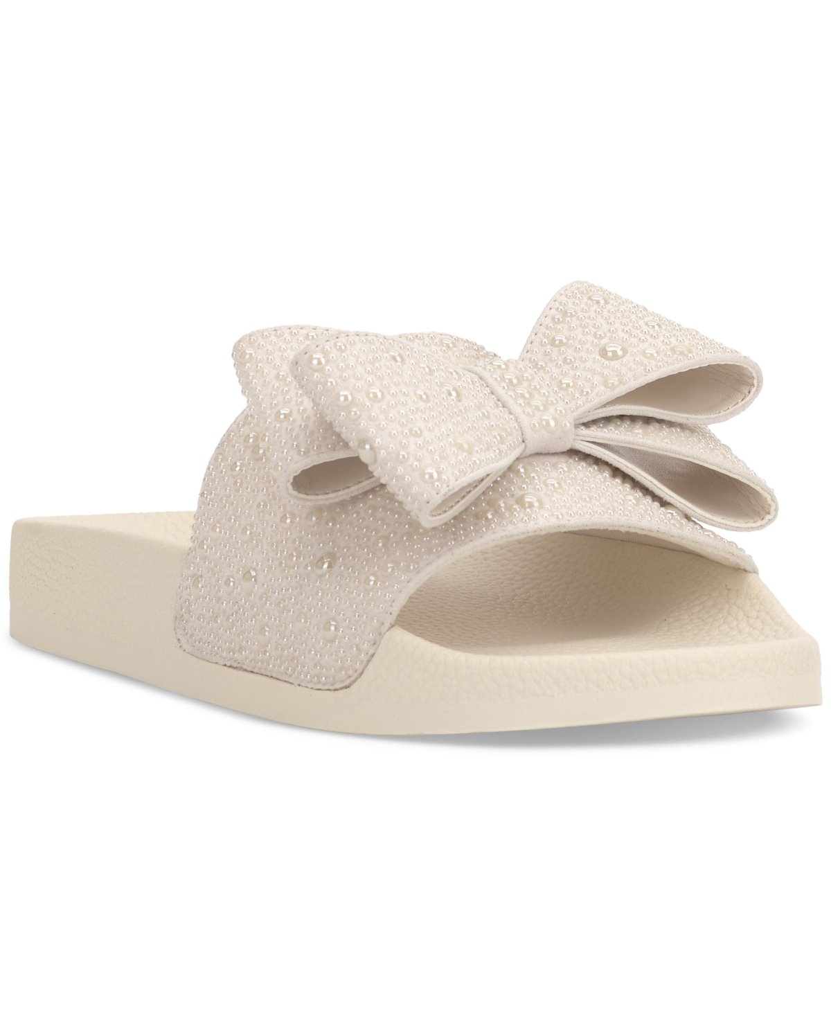 Shop Inc International Concepts Women's Peymin Pool Slides, Created For Macy's In Pearl Bow