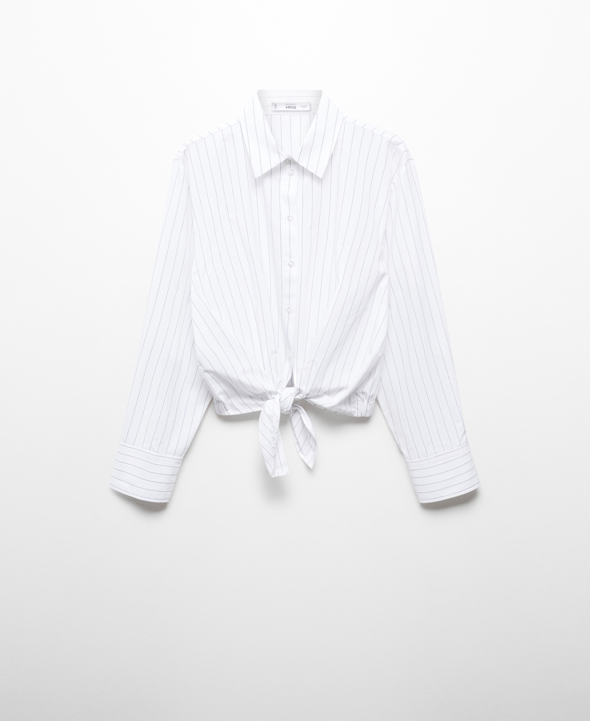 Shop Mango Women's Stripped Knot Shirt In Natural White