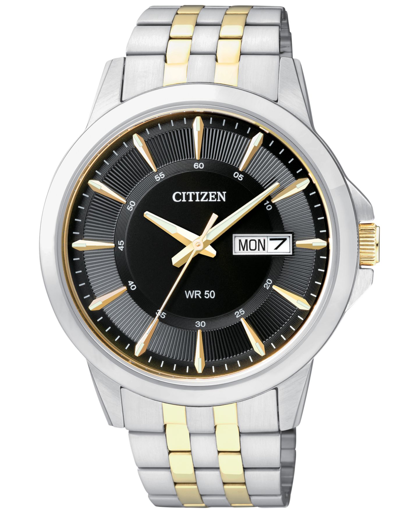 Мужской двухцветный стальной браслет для часов Citizen, 41 мм — фото 1