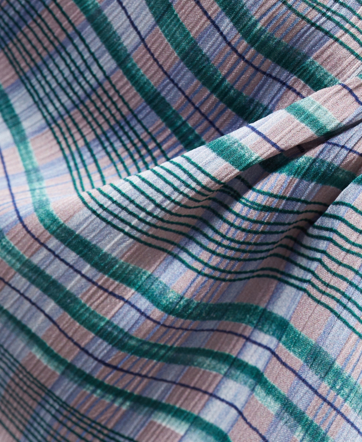 Mango Asymmetric Satin Check Blouse Blue In Medium Blue