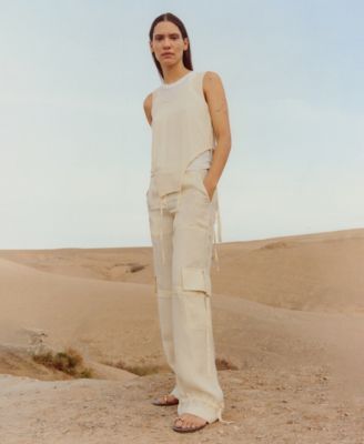 MANGO Women's Lyocell Cargo Trousers