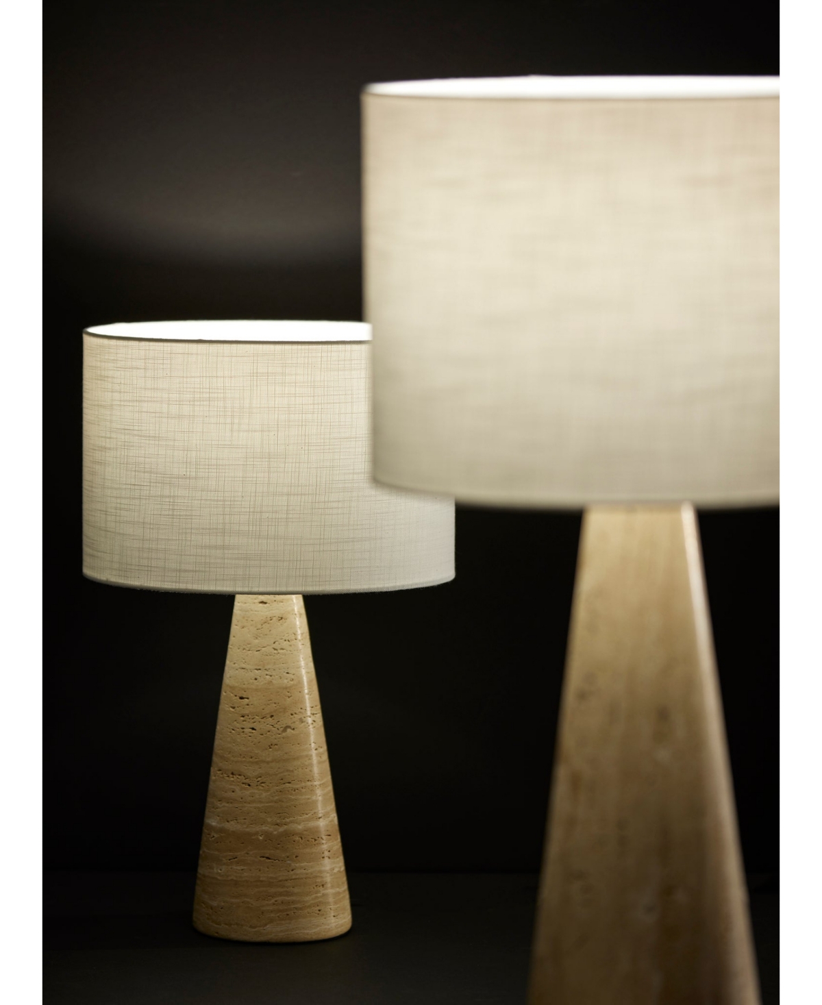 Adesso 21" Travis Table Lamp In Travertine Stone