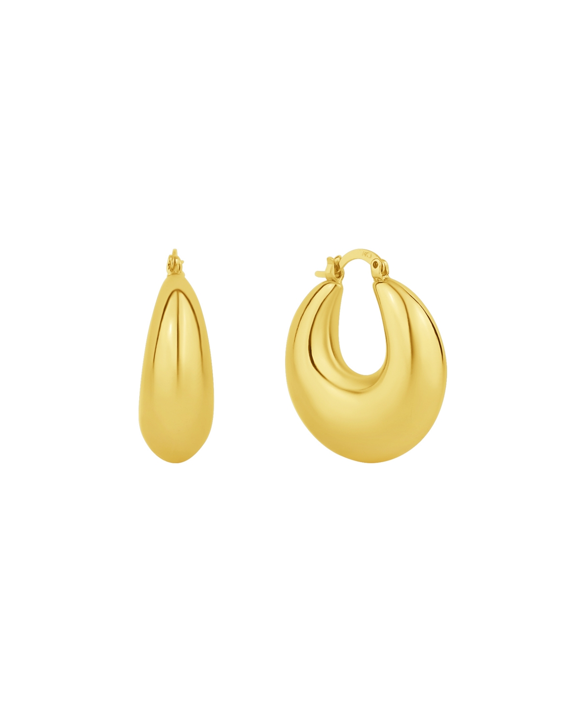 18K Gold Plated or Silver Plated Hoop Earring - Gold