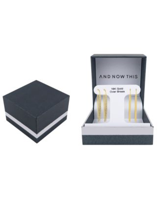 Crystal Curved Bar Earring Set