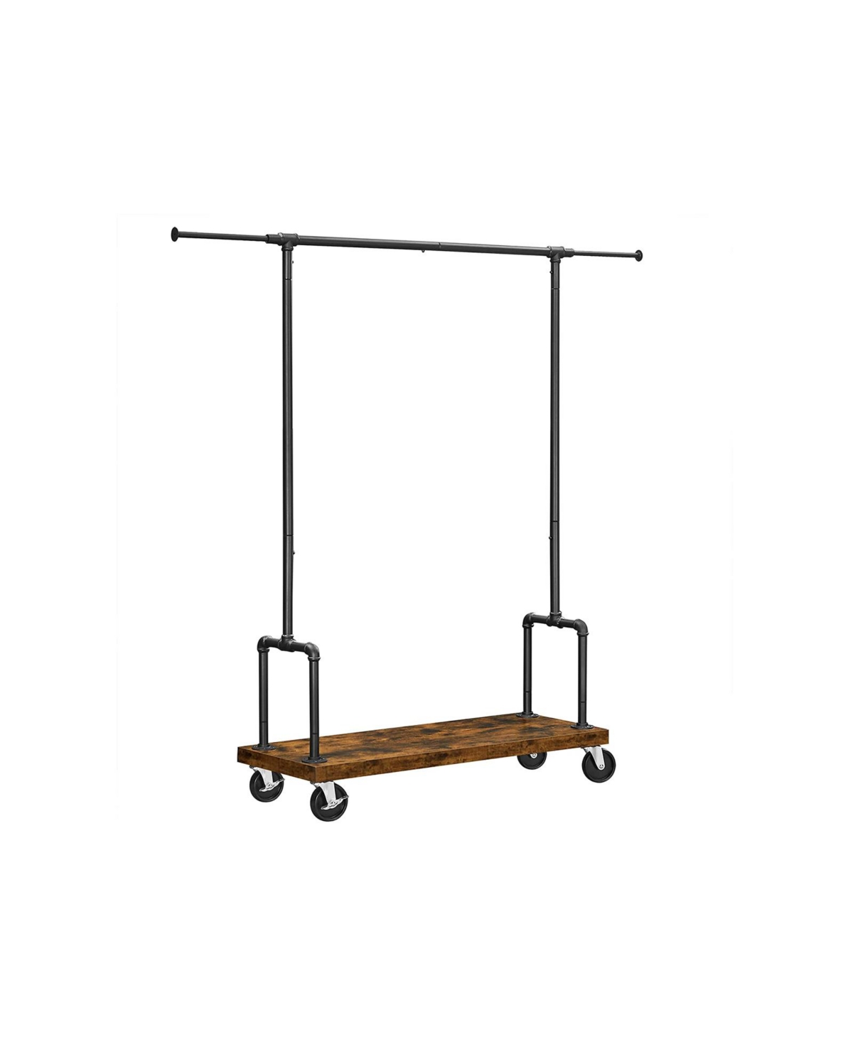 Rolling Clothes Rack, Garment Rack for Hanging Clothes with Wheels - Rustic Brown