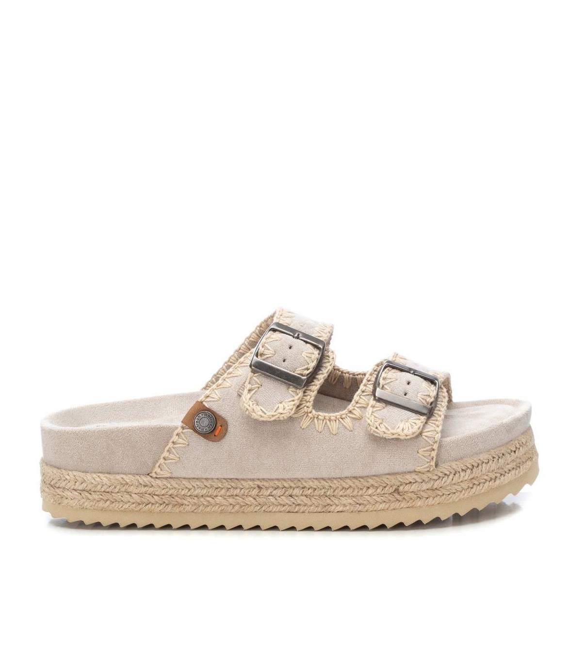 Women's Suede Flat Sandals By - Camel