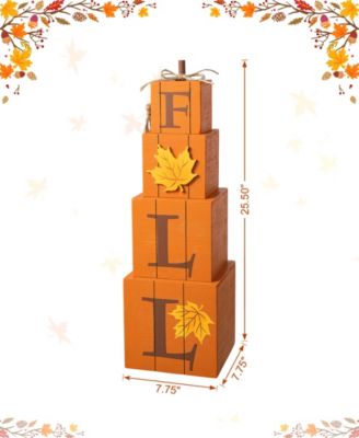 25.5"H Halloween and Fall Wood Reversible Boxed Porch Decor