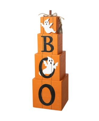 25.5"H Halloween and Fall Wood Reversible Boxed Porch Decor
