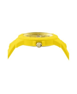 Men's Tokyo Silicone Date Quartz Yellow Silicone Strap 43mm