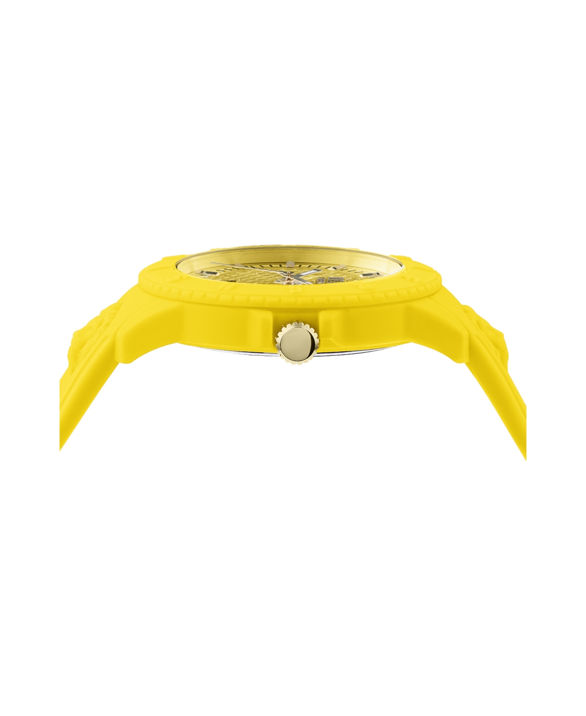 Shop Versus Mens Tokyo Silicone Date Quartz Yellow Silicone Strap 43mm