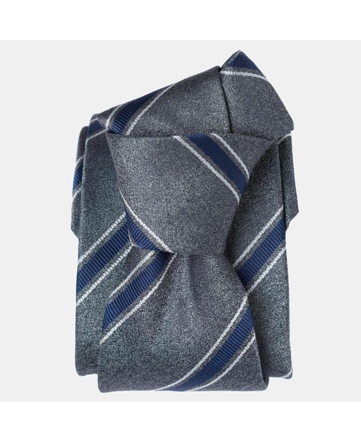 Big & Tall Vittorio - Extra Long Silk Jacquard Tie for Men - Charcoal