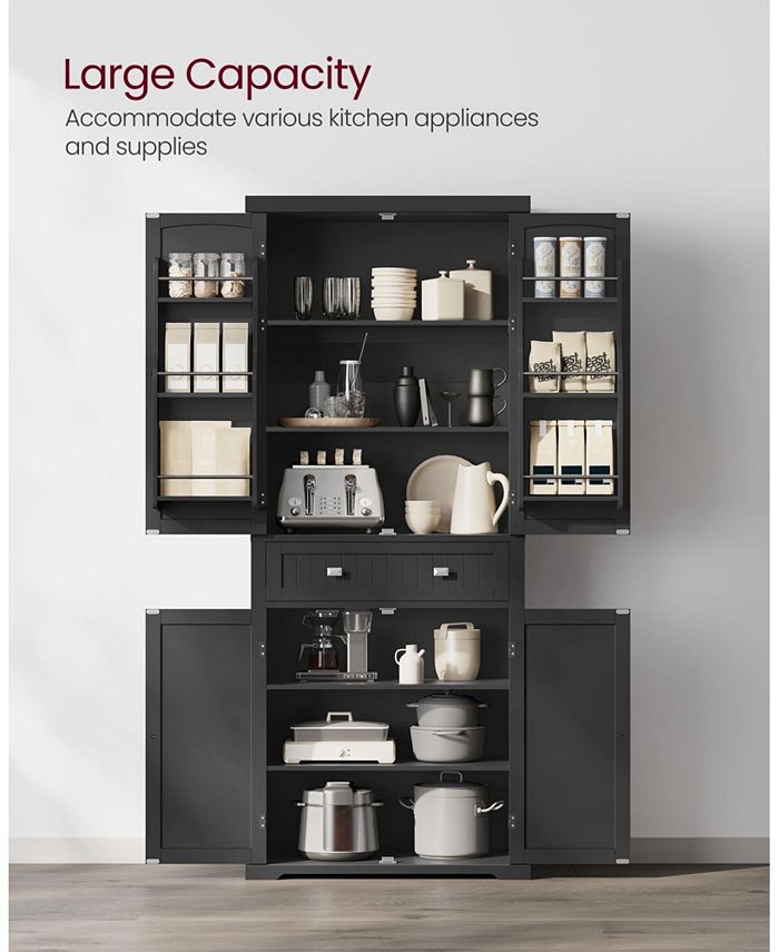 Slickblue Kitchen Pantry Cabinet, 72 Inch Freestanding Cupboard Tall ...