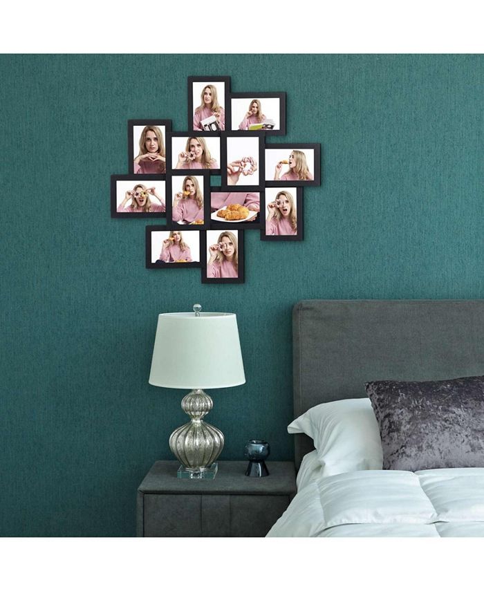 Slickblue Collage Picture Frames For 12 Photos In 4 X 6 Inches, Wall Mounted Multiple Picture