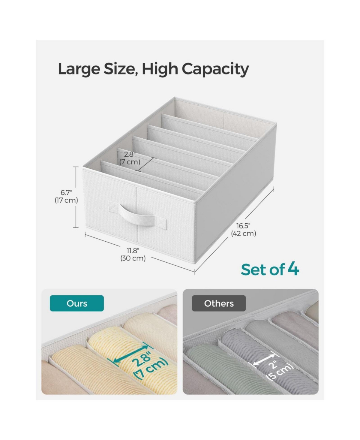 Slickblue 6-Grid Wardrobe Clothes Organizer for Neat and Space-Saving Storage