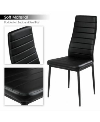 5 Piece Dining Table Set for 4 Glass Dining Table and 4 Chairs Black