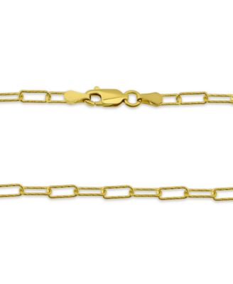 Diamond-Cut Paperclip Chain Link Bracelet (7-1/4") in Sterling Silver or 18k Gold-plated Sterling Silver, Created for Macy's