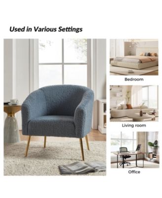 Connor Contemporary Polyester Accent Chair with Metal Legs