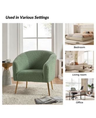 Connor Contemporary Polyester Accent Chair with Metal Legs