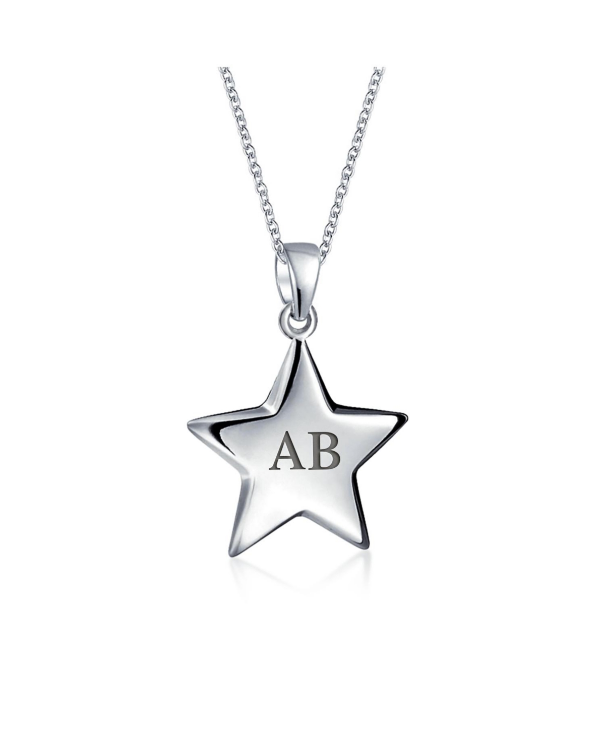 Bling Jewelry Minimalist American Usa Patriotic Celestial Rock Star Super Dangling Star Pendant Necklace For Women Sterling Silver