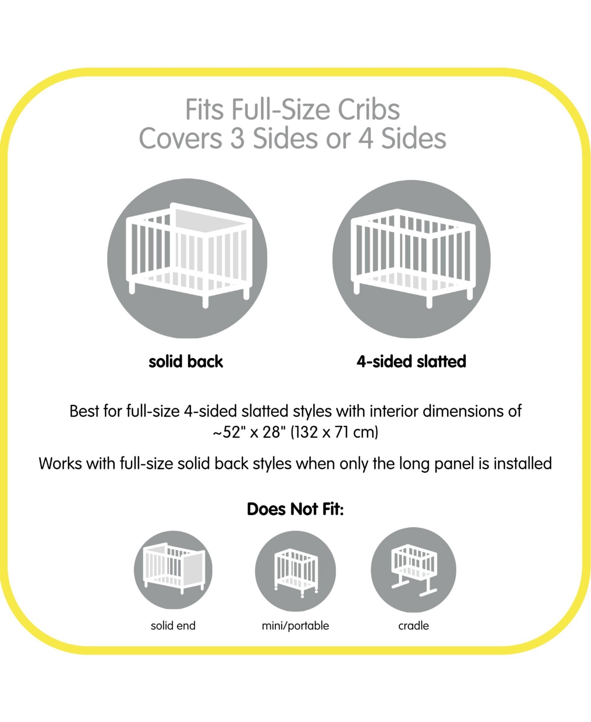BreathableBaby Breathable Mesh Liner for Full-Size Classic 3mm Mesh (Size Covers 3 or 4 Sides)