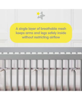 Breathable Mesh Liner for Full-Size Cribs, Classic 3mm Mesh (Size 4FS Covers 3 or 4 Sides)