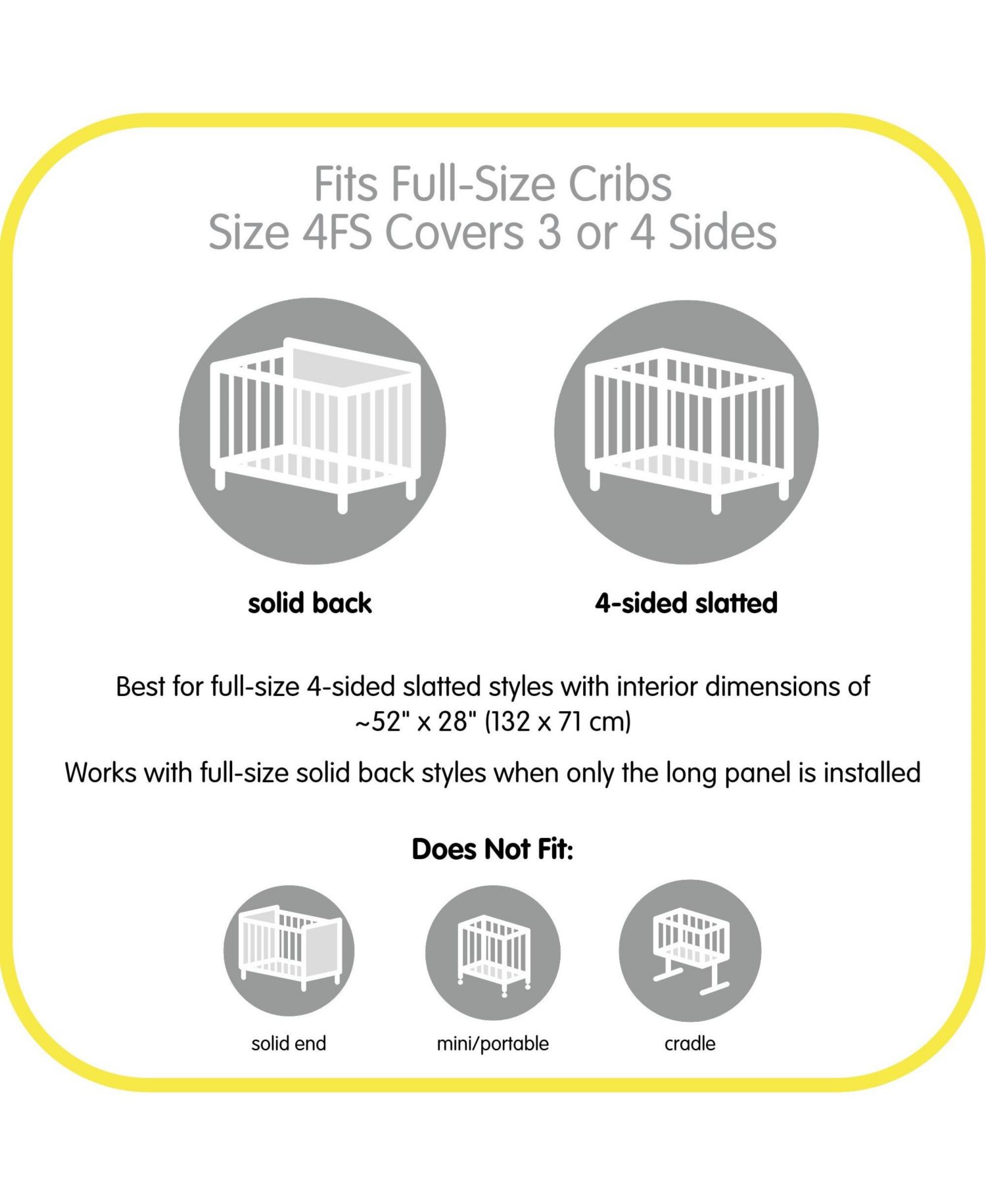 Breathable Mesh Liner for Full-Size Cribs, Deluxe 4mm Mesh (Size 4FS Covers 3 or 4 Sides)