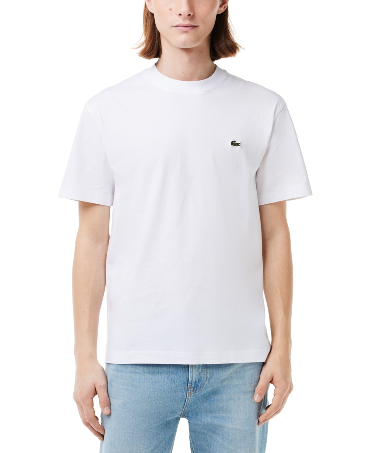 Shop Lacoste Men's Classic Fit Short Sleeve Crewneck Logo T-shirt In White