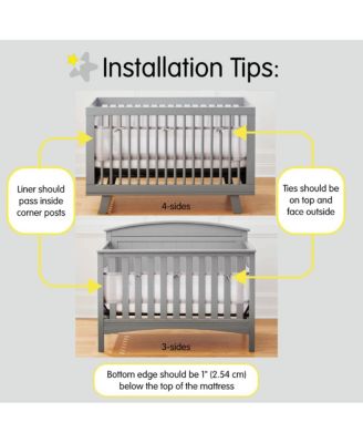 Breathable Mesh Liner for Full-Size Cribs, Classic 3mm Mesh (Size 4FS Covers 3 or 4 Sides)