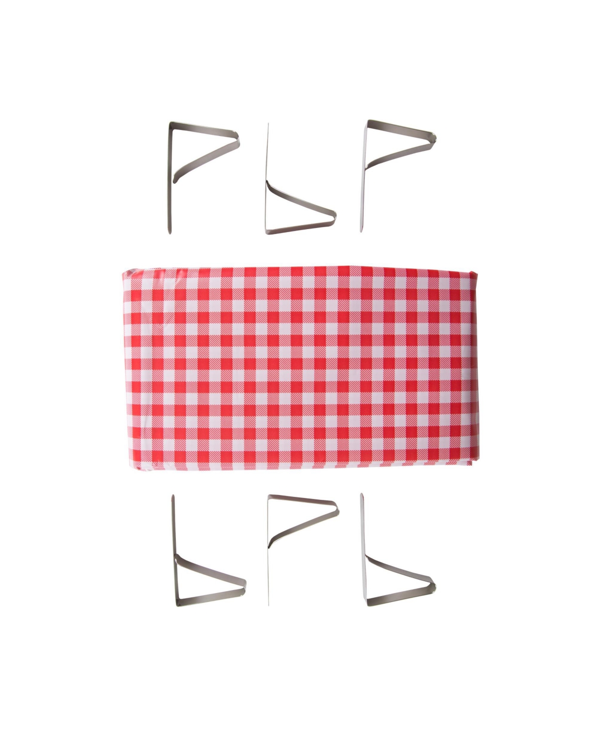 Picnic Tablecloth with Clamps Combo Pack - Red
